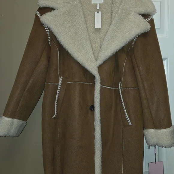 Avec Les Filles Brown and Cream Teddy Jacket - Picture 4 of 6